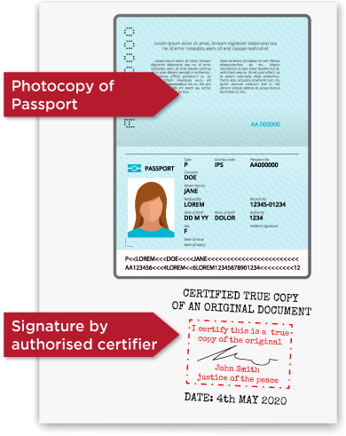 does phoenix allow notarized copy of passport